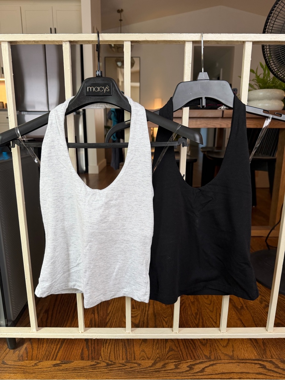2pk Halter Tops — Black & Light Gray